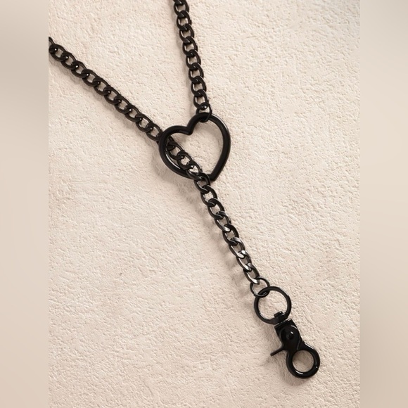 NWT Sacina Gothic Red Heart Black Chain Necklace Gothic Emo Punk Adjustable - Picture 9 of 12